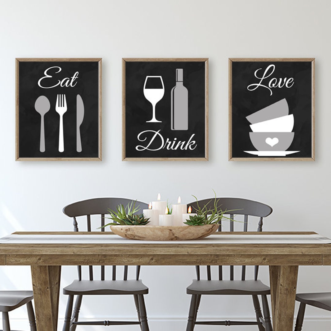 Eat Drink Love Kitchen Wall Art, Eat Drink Love Prints or Canvas ...