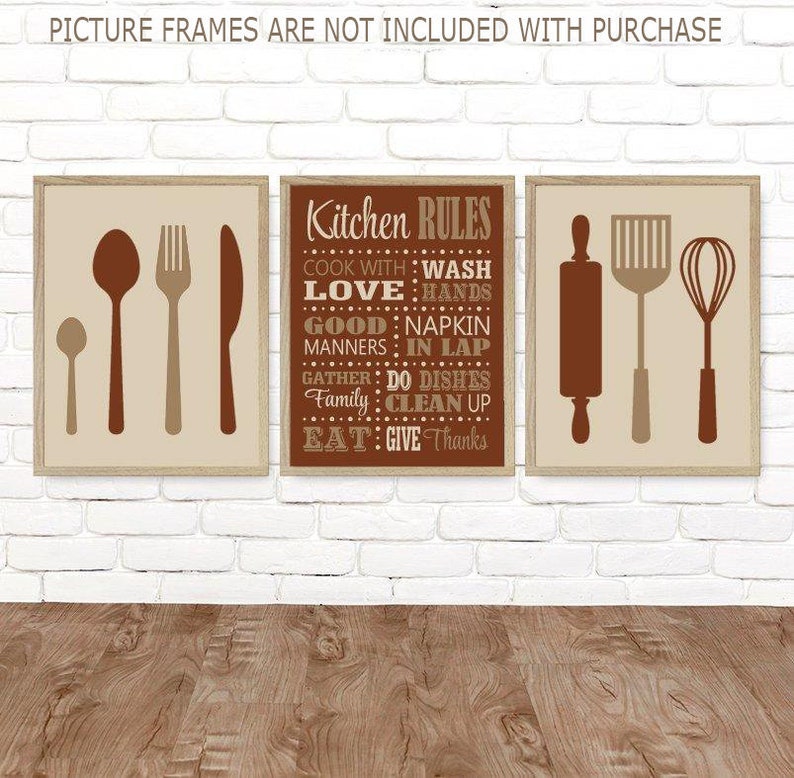 Kitchen Rules Wall Art Prints or Canvas Kitchen Rules Dining Etsy