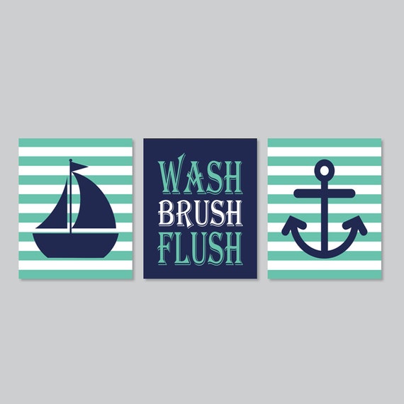 Items similar to Kids Bathroom Art, Nautical Bathroom Art, Boy Bathroom