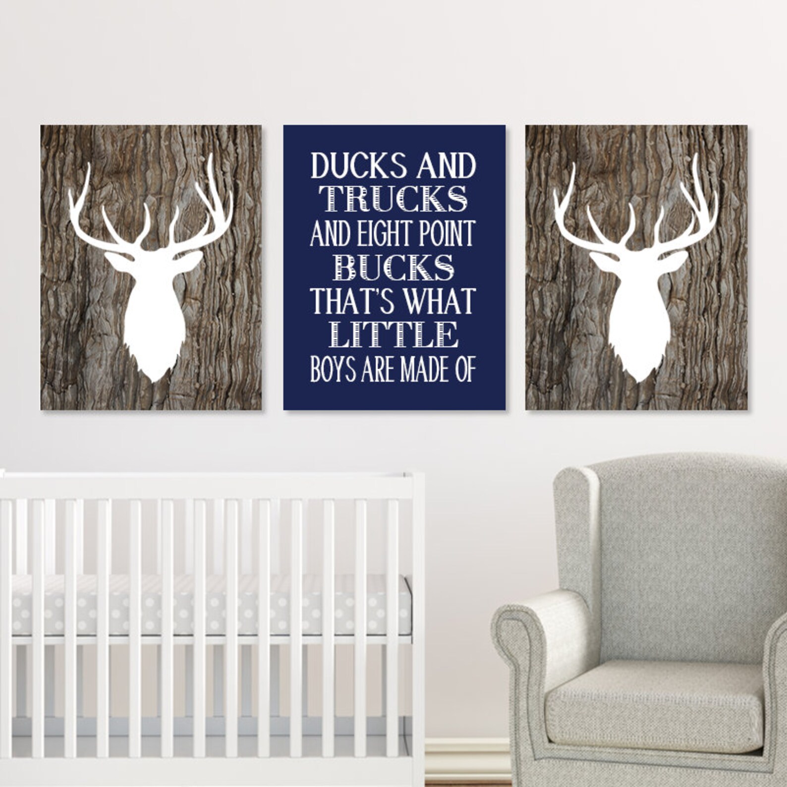 Rustic Nursery Decor Deer Nursery Wall Art Prints or Canvas Etsy