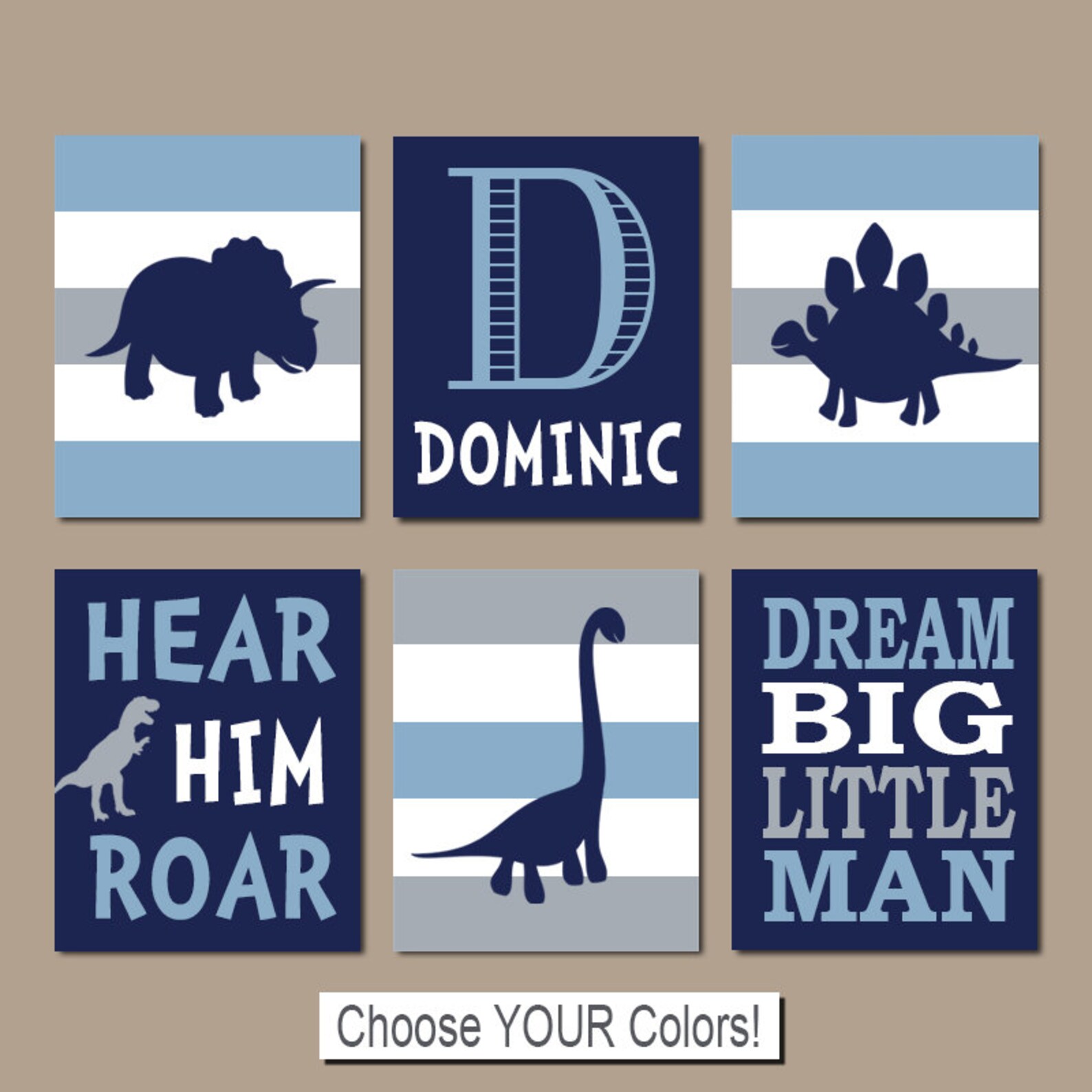 DINOSAUR Wall Art Dinosaur Decor Baby Boy Nursery Wall Art Etsy