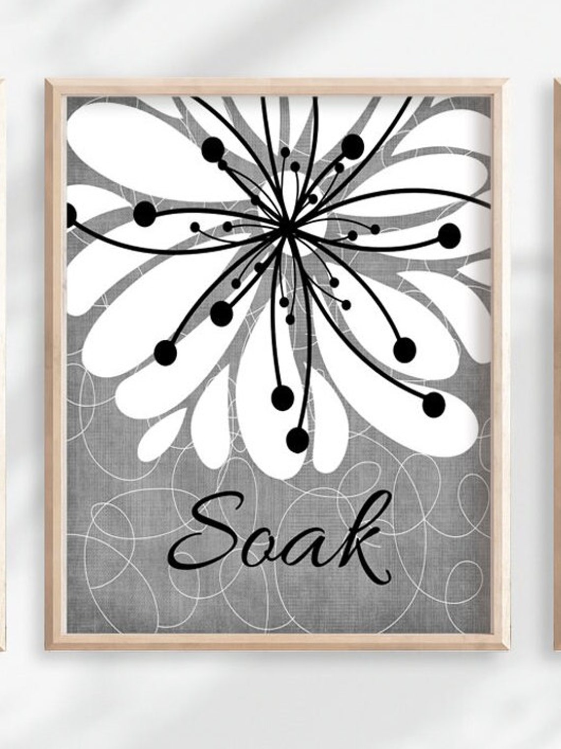 Gray Bathroom Wall Art Prints or Canvas Relax Soak Unwind Etsy