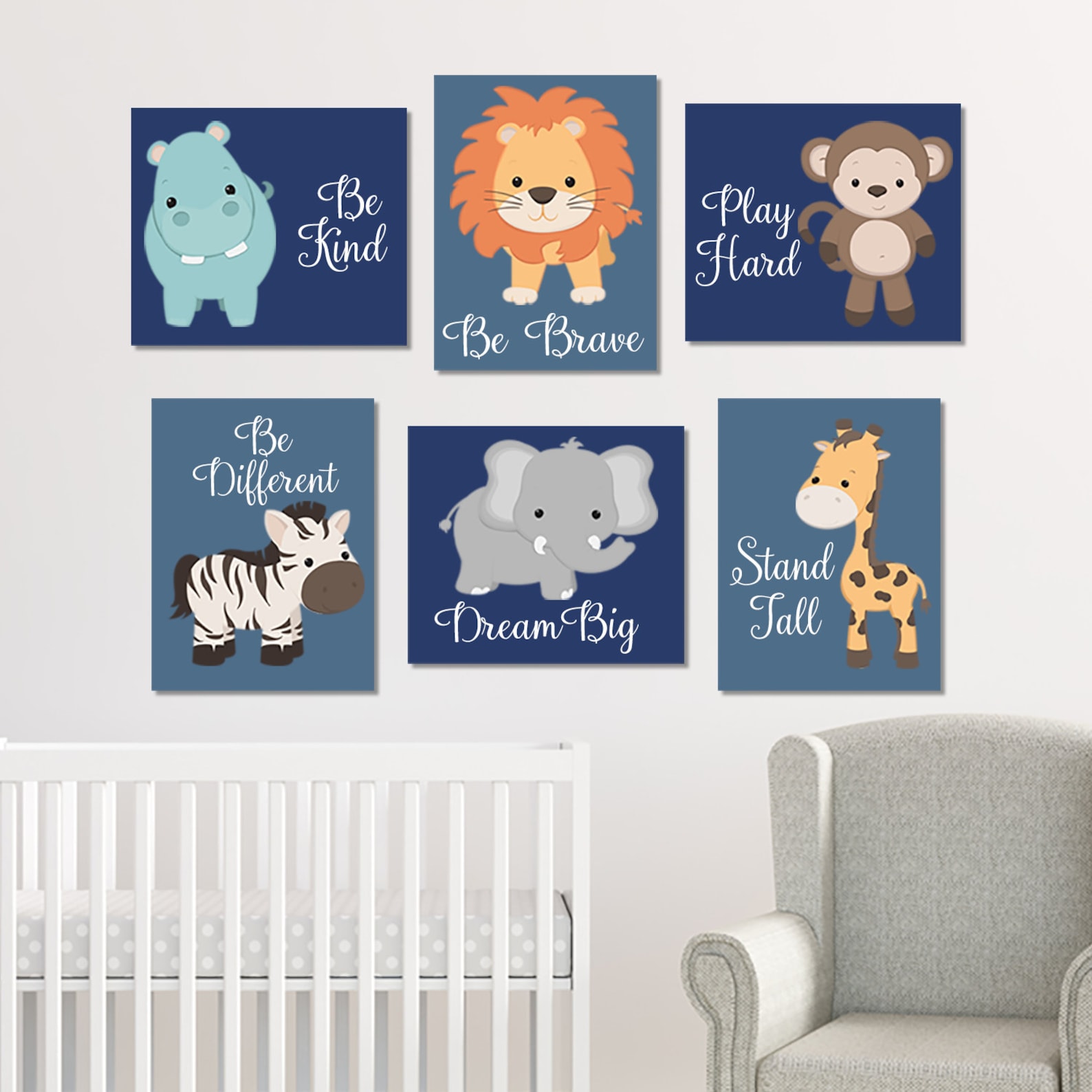 Zoo Animal Nursery Wall Art Zoo Animal Prints Or Canvas Baby Etsy