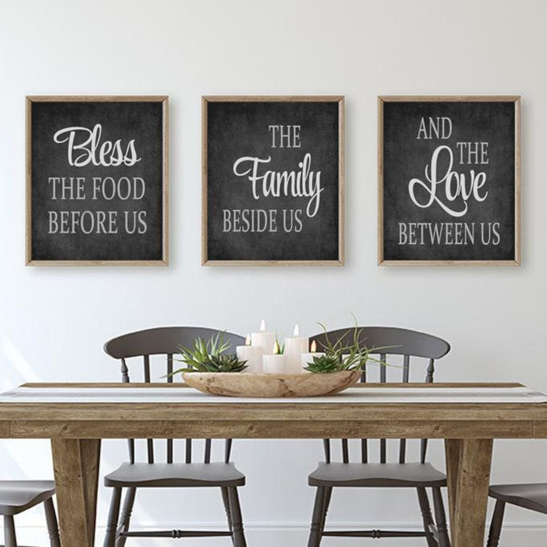 Kitchen Wall Art Prints or Canvas Kitchen Quote Decor, Bless the Food ...