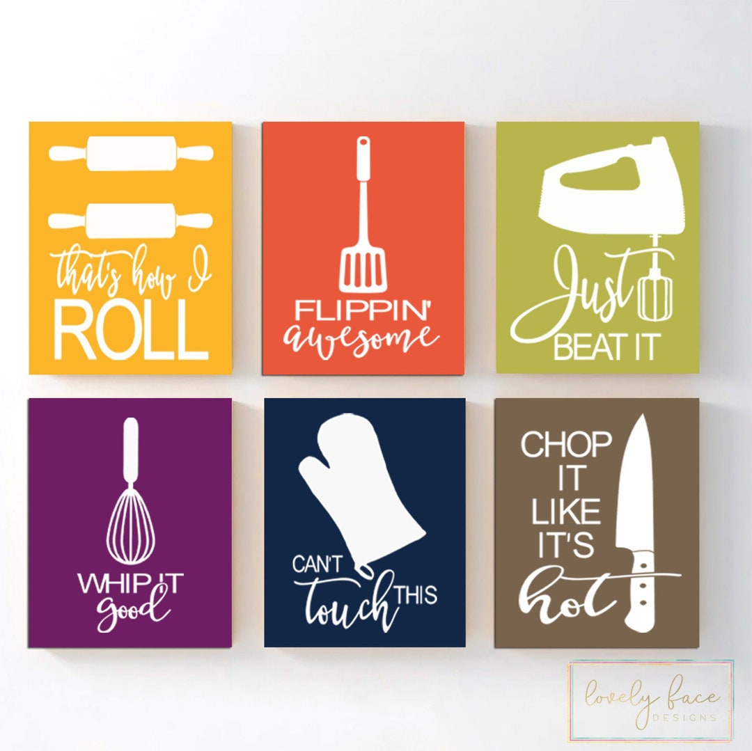 Kitchen Quote Wall Art Kitchen Wall Decor Funny Utensil Wall Etsy