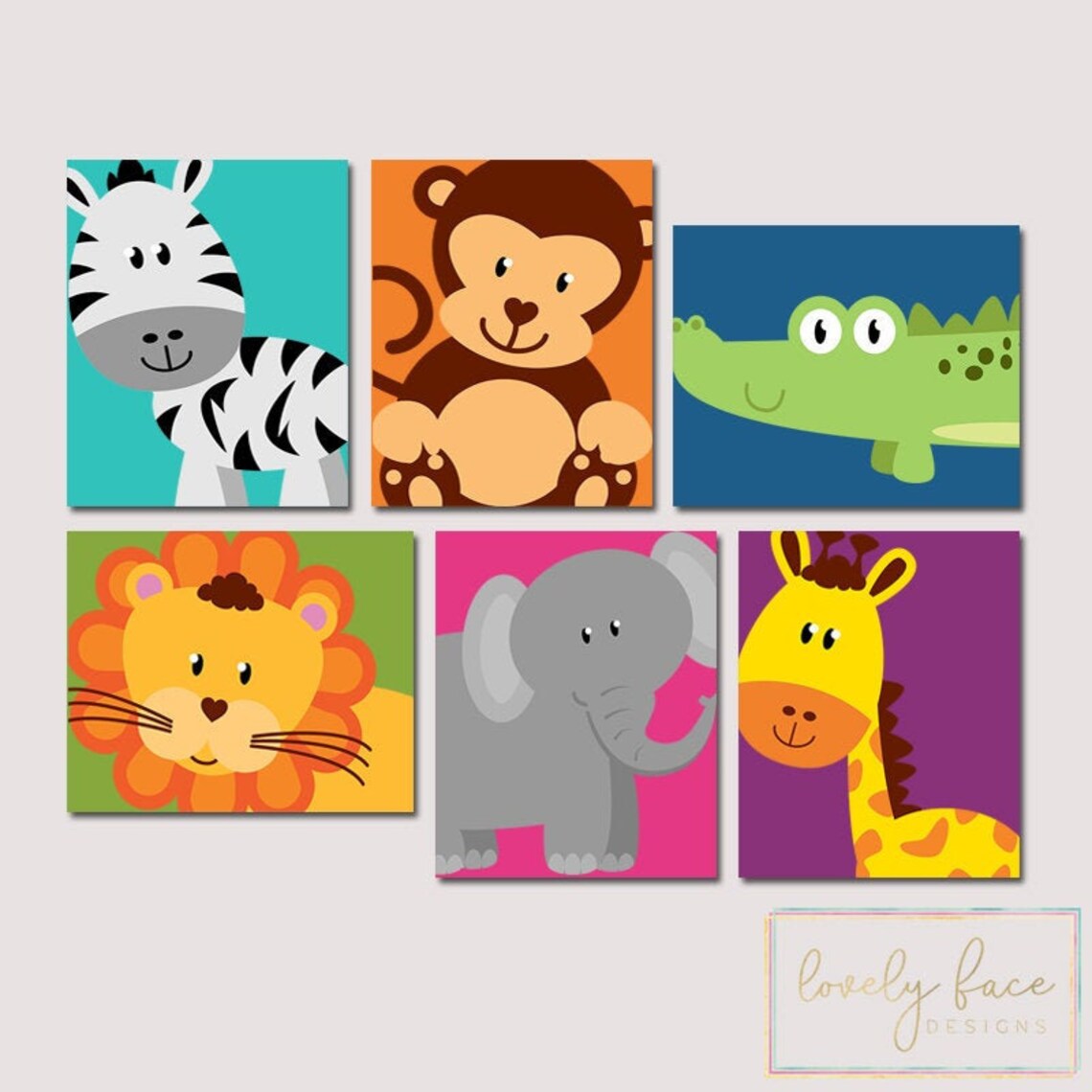Jungle Nursery Wall Art Jungle Animal Nursery Decor Prints or Etsy