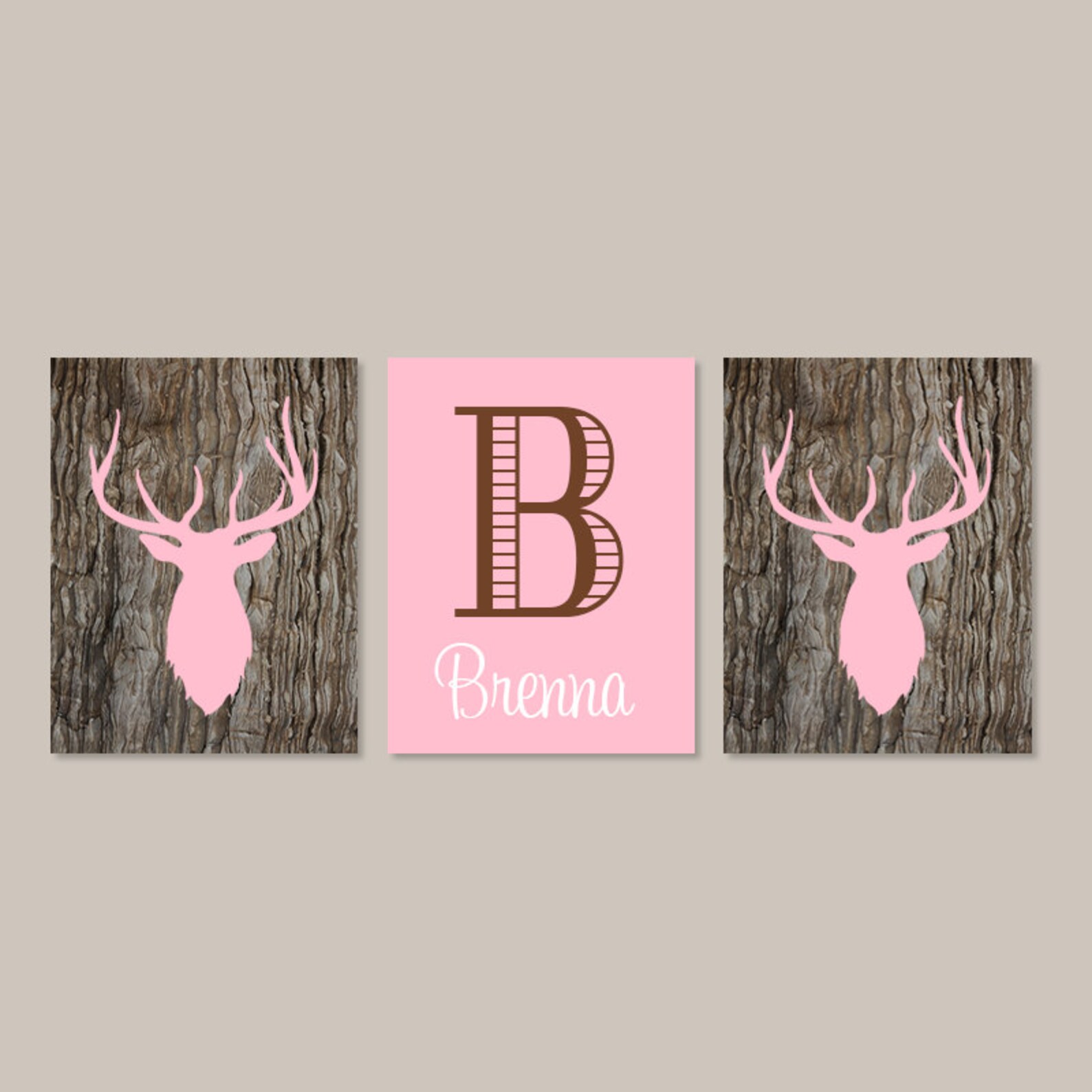 Girl Deer Nursery Decor Girl Deer Wall Art Prints or Canvas Etsy