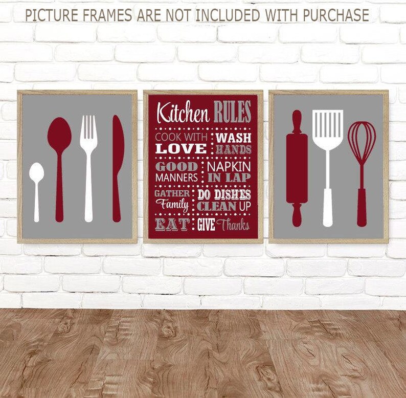 Kitchen Rules Wall Art Prints or Canvas Kitchen Rules Dining Etsy