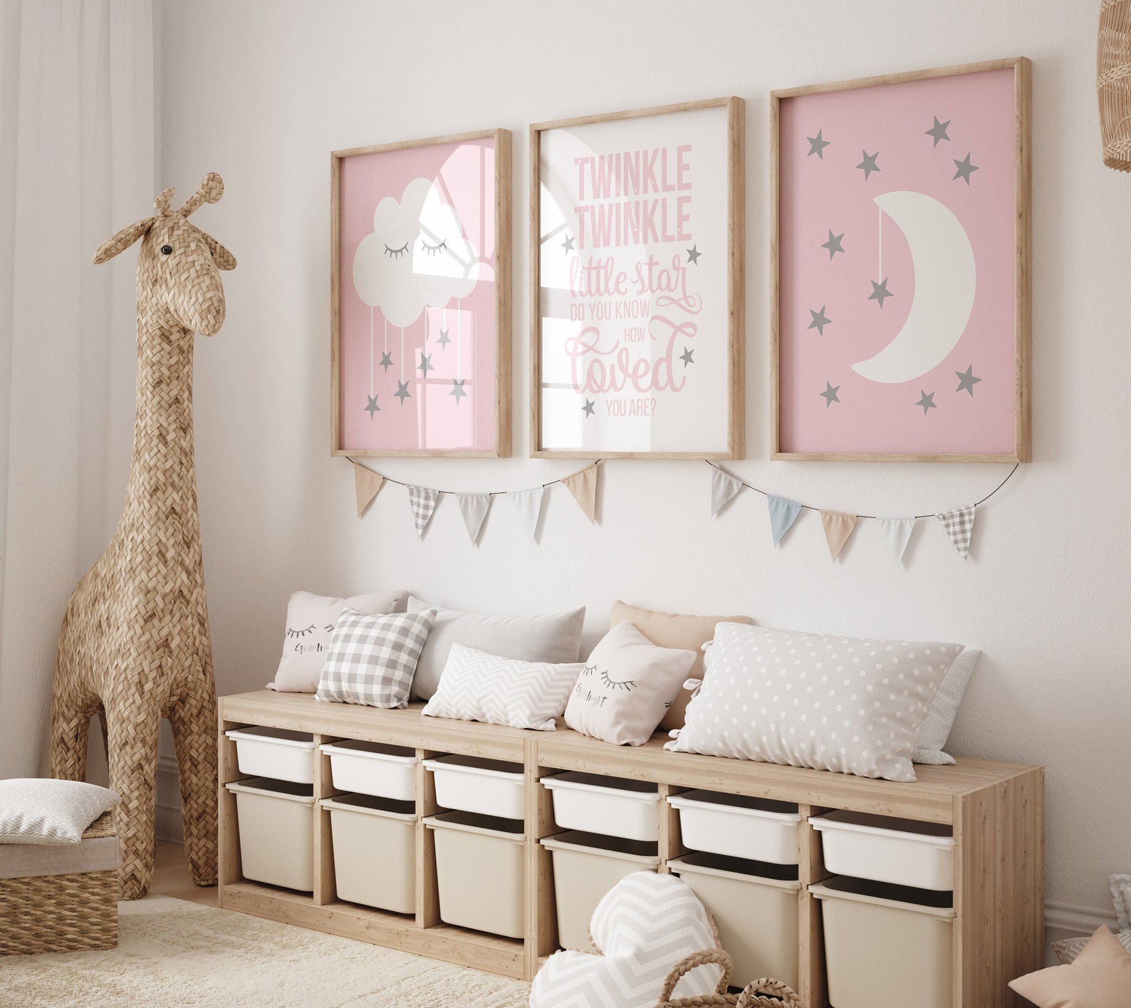 Cloud Nursery Wall Art Moon Cloud Stars Nursery Decor Prints - Etsy