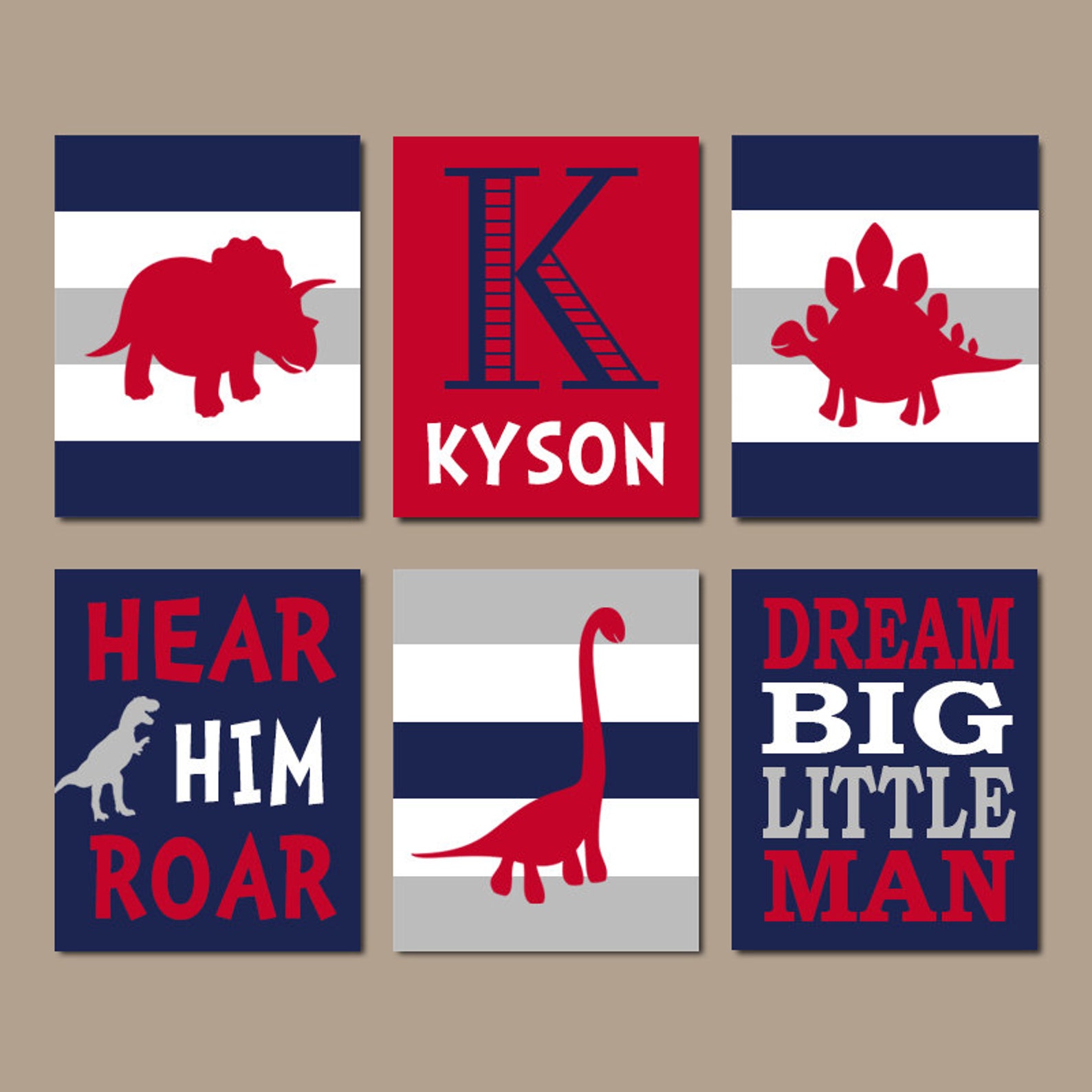 DINOSAUR Wall Art Dinosaur Decor Baby Boy Nursery Wall Art Etsy