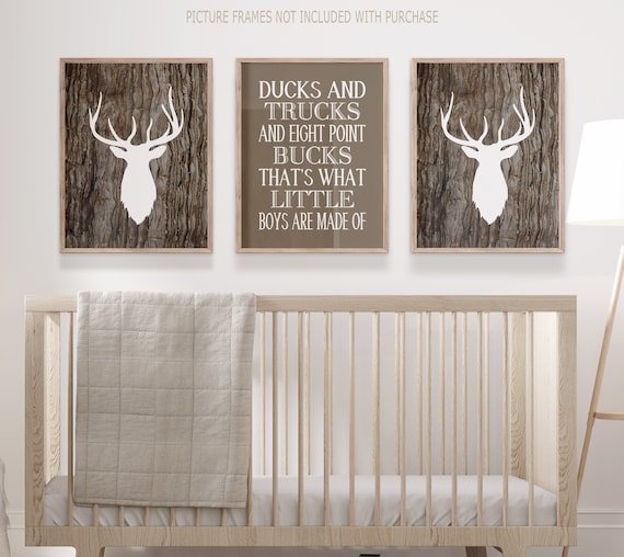 Deer Nursery Decor, Deer Wall Art, Deer Antler Decor, Canvas or