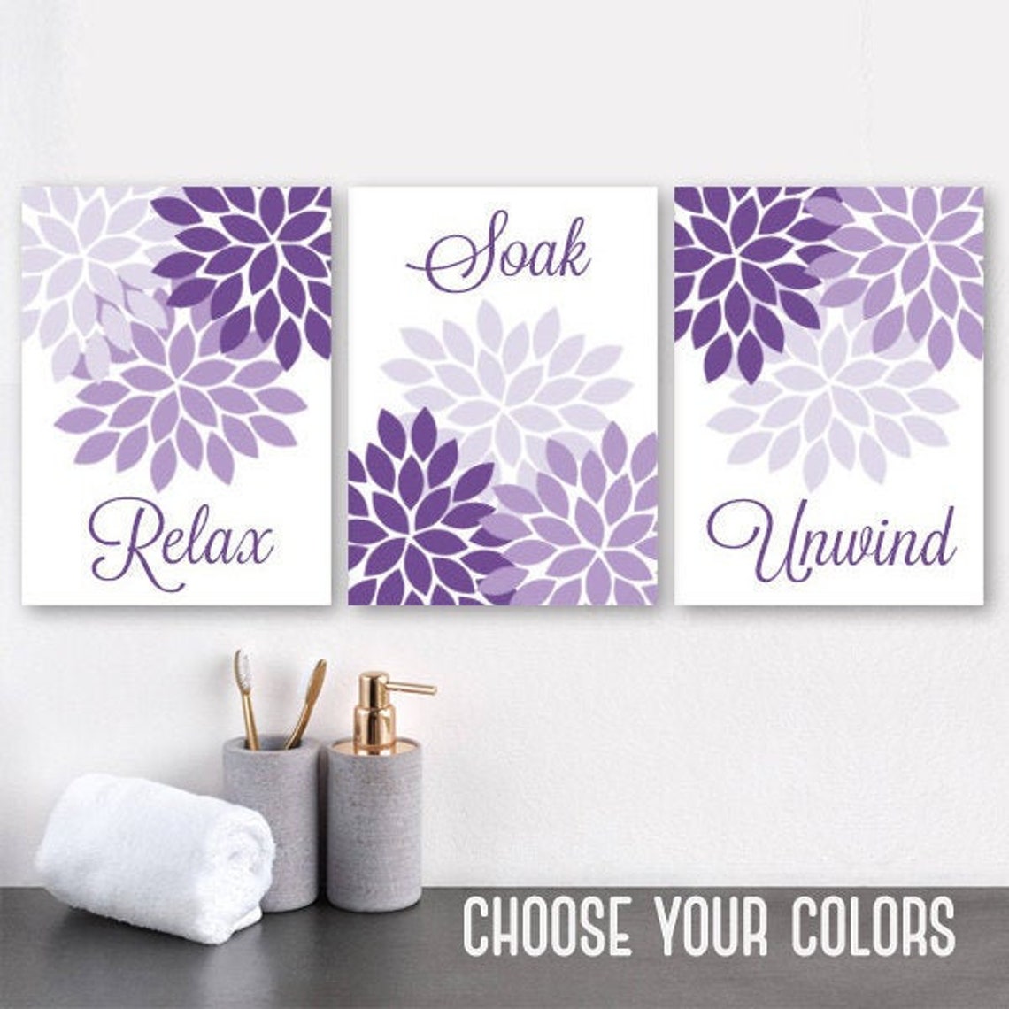 Bathroom Decor Navy Blue Beige Bathroom Wall Art Prints or Etsy