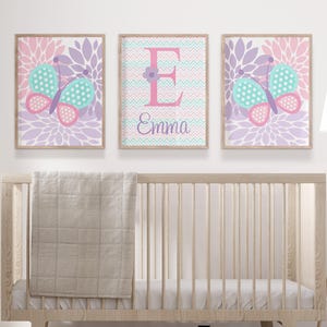 Butterfly Nursery Wall Art, Butterfly Nursery Decor, Girl Nursery Prints Or Canvas, Butterfly Nursery Pictures, Girl Bedroom Decor, Set of 3