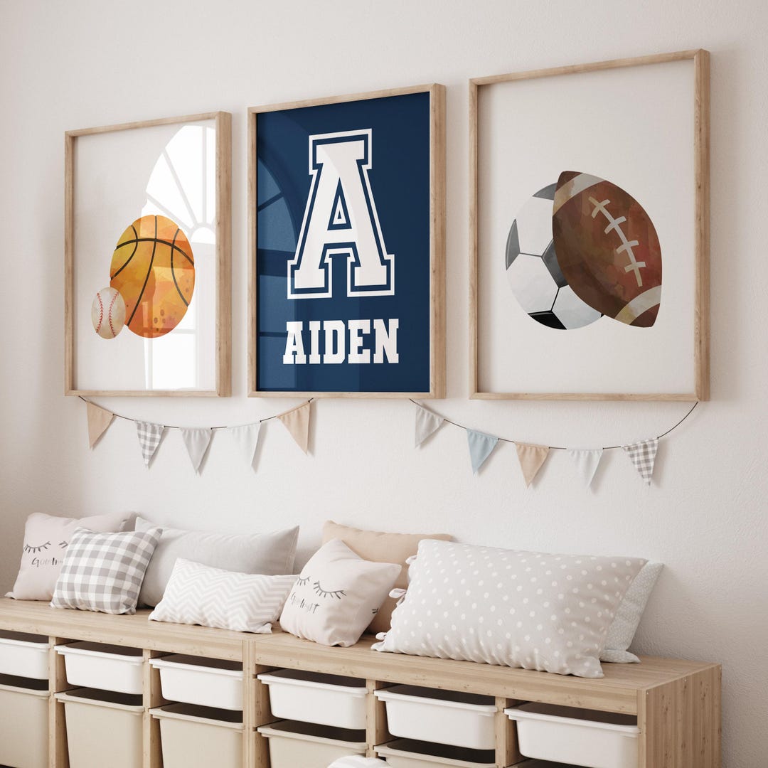 Sports Nursery Wall Art, Sports Prints for Boys, Kids Sports Wall Decor, Sports Nursery Print ...