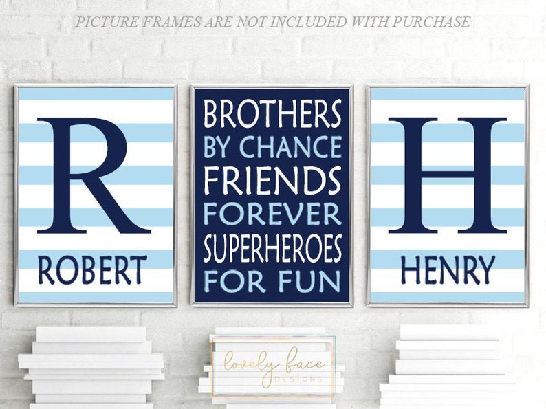 Brothers Wall Art Brothers Decor Boy Bedroom Decor Prints or Etsy