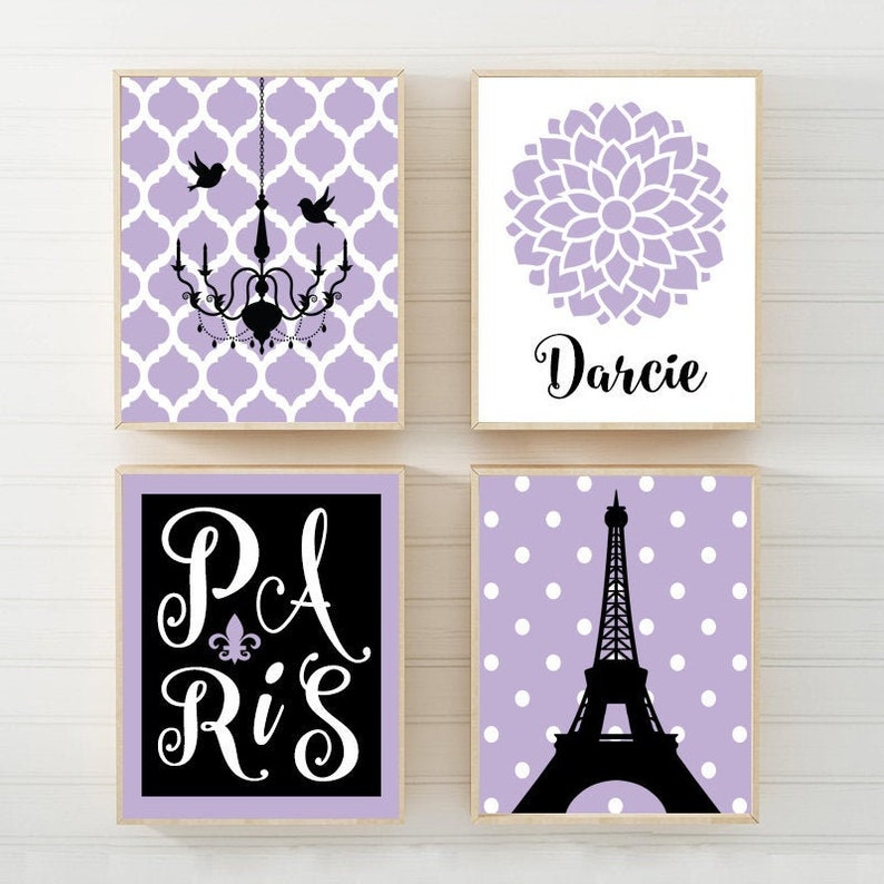 Paris Wall Art Prints or Canvas Eiffel Tower Decor Pink Black Etsy