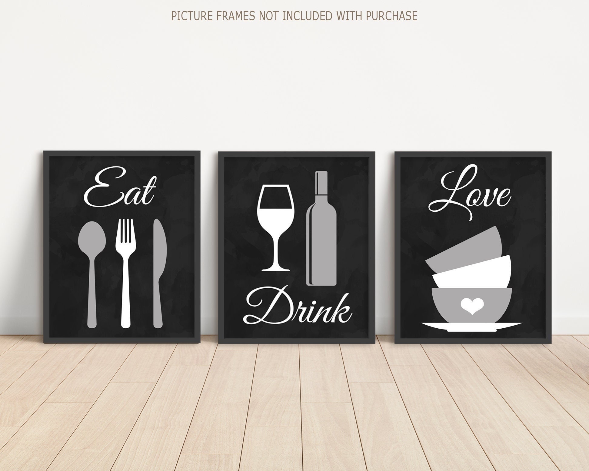 Eat Drink Love Kitchen Decor Funny Quote Custom Metal Sign