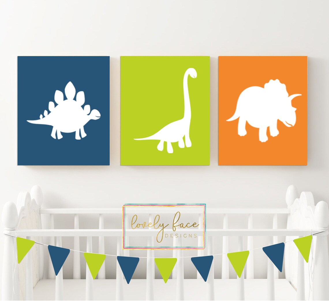 DINOSAUR Wall Art Boy DINOSAUR Nursery Baby Boy Nursery Wall Etsy