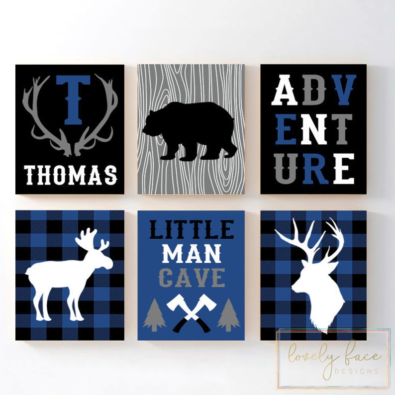 Buffalo Plaid Nursery Decor Lumberjack Nursery Wall Art Baby Etsy