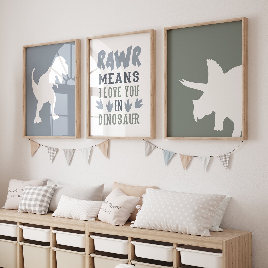 Dinosaur Prints for Boys Room, Dinosaur Prints Set of 3, Dinosaur ...