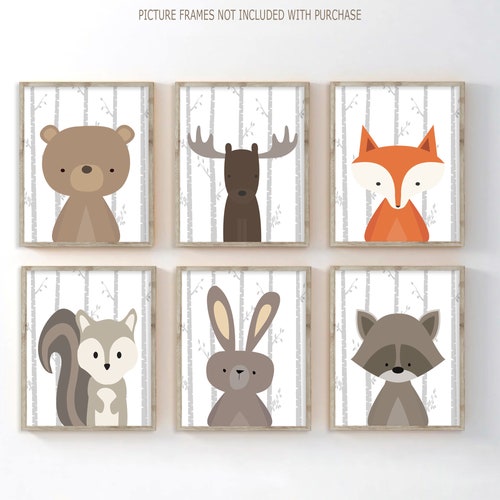Woodland Nursery Wall Art Boy Woodland Nursery Decor Etsy