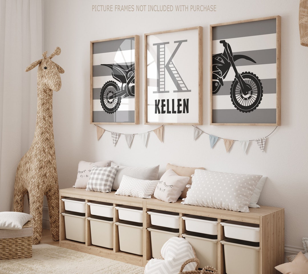 Dirt Bike Room Decor, Dirt Bike Bedroom Wall Art, Boys Printable Dirt Bike Racing Prints for