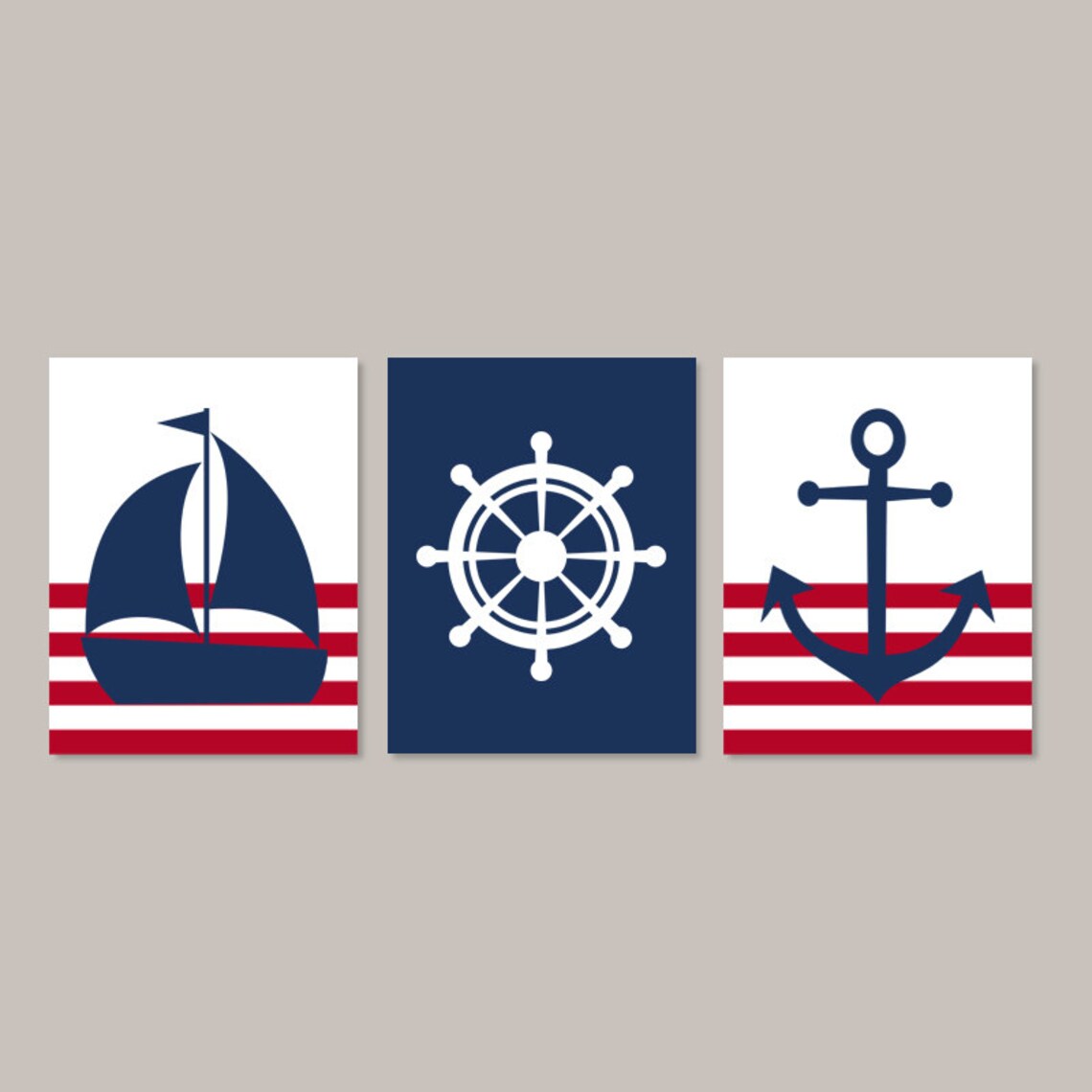 Nautical Nursery Wall Art Nautical Nursery Decor Nautical Etsy