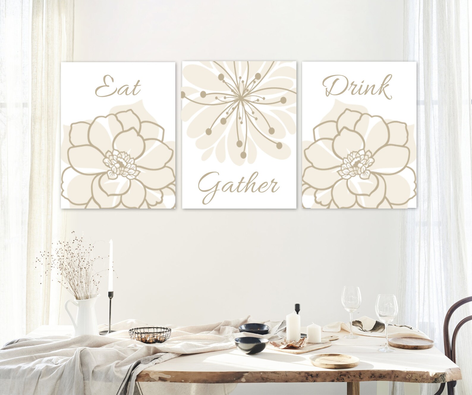 Kitchen Wall Decor Eat Gather Drink Dining Room Wall Decor Etsy
