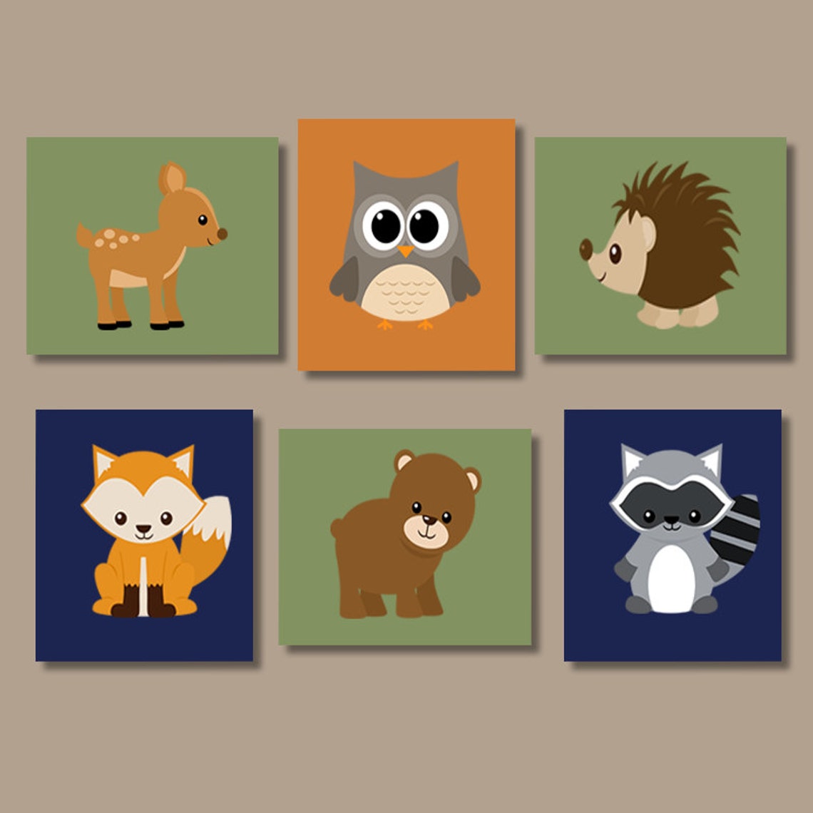 WOODLAND Nursery Wall Art Woodland Wall Art Woodland Forest Etsy