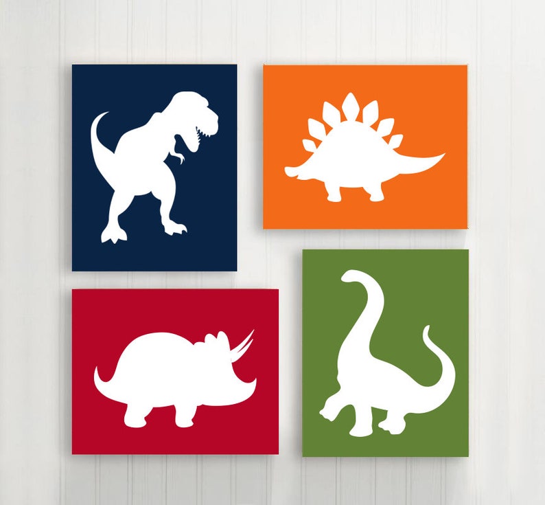 Dinosaur Wall Art Dinosaur Decor Dinosaur Prints or Canvas Etsy