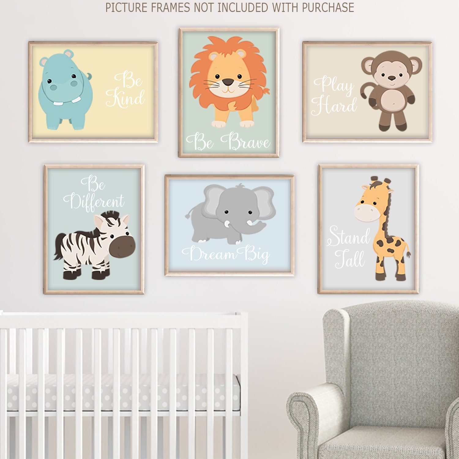 Zoo Animal Nursery Wall Art Zoo Animal Prints or Canvas Baby Etsy
