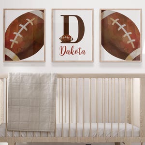 Football Nursery Decor, Vintage Football Print For Boys Football Bedroom Decor, Football Nursery Theme, Sports Prints or Canvas, Set of 3 image 2