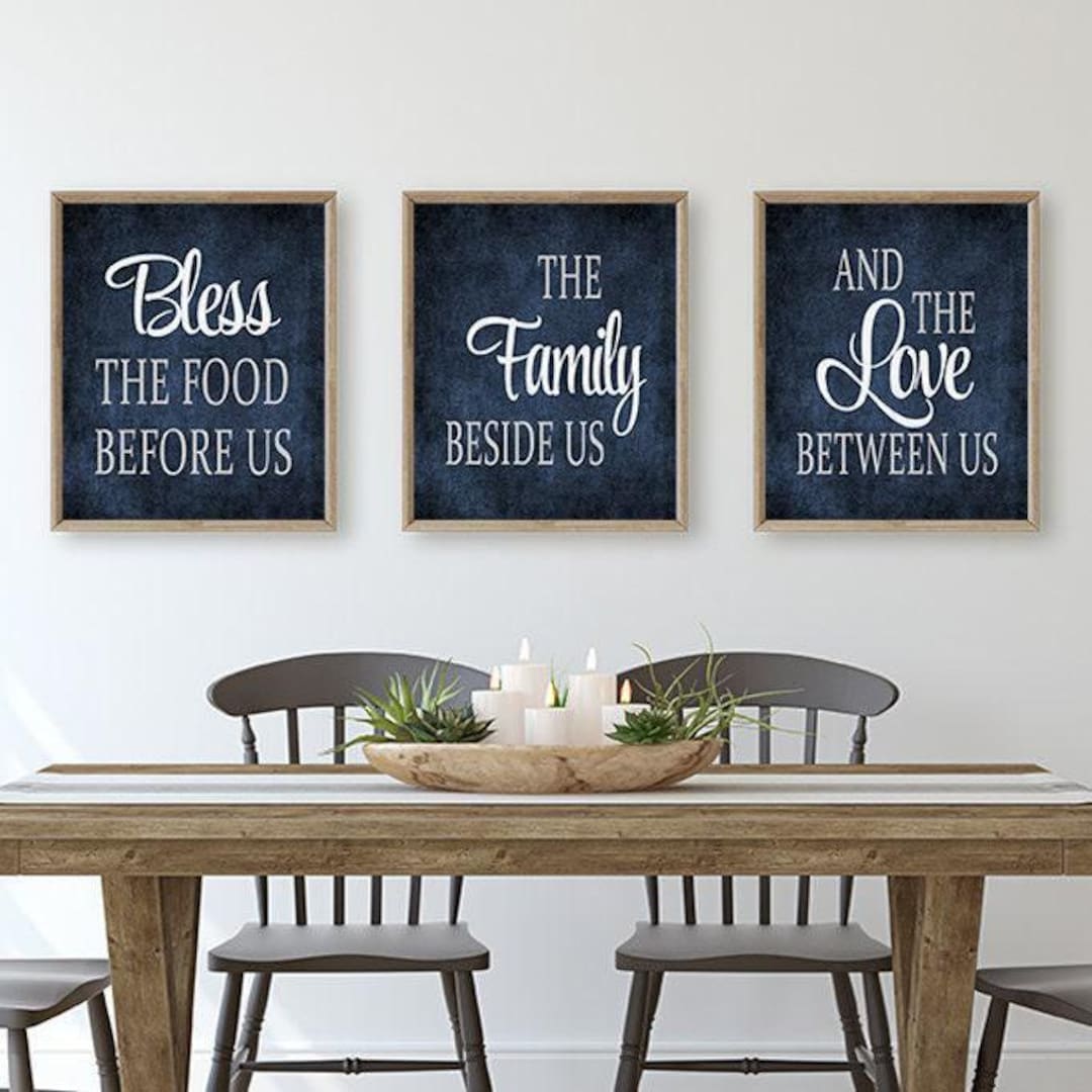 Kitchen Wall Art Prints or Canvas Kitchen Quote Decor, Bless the Food ...