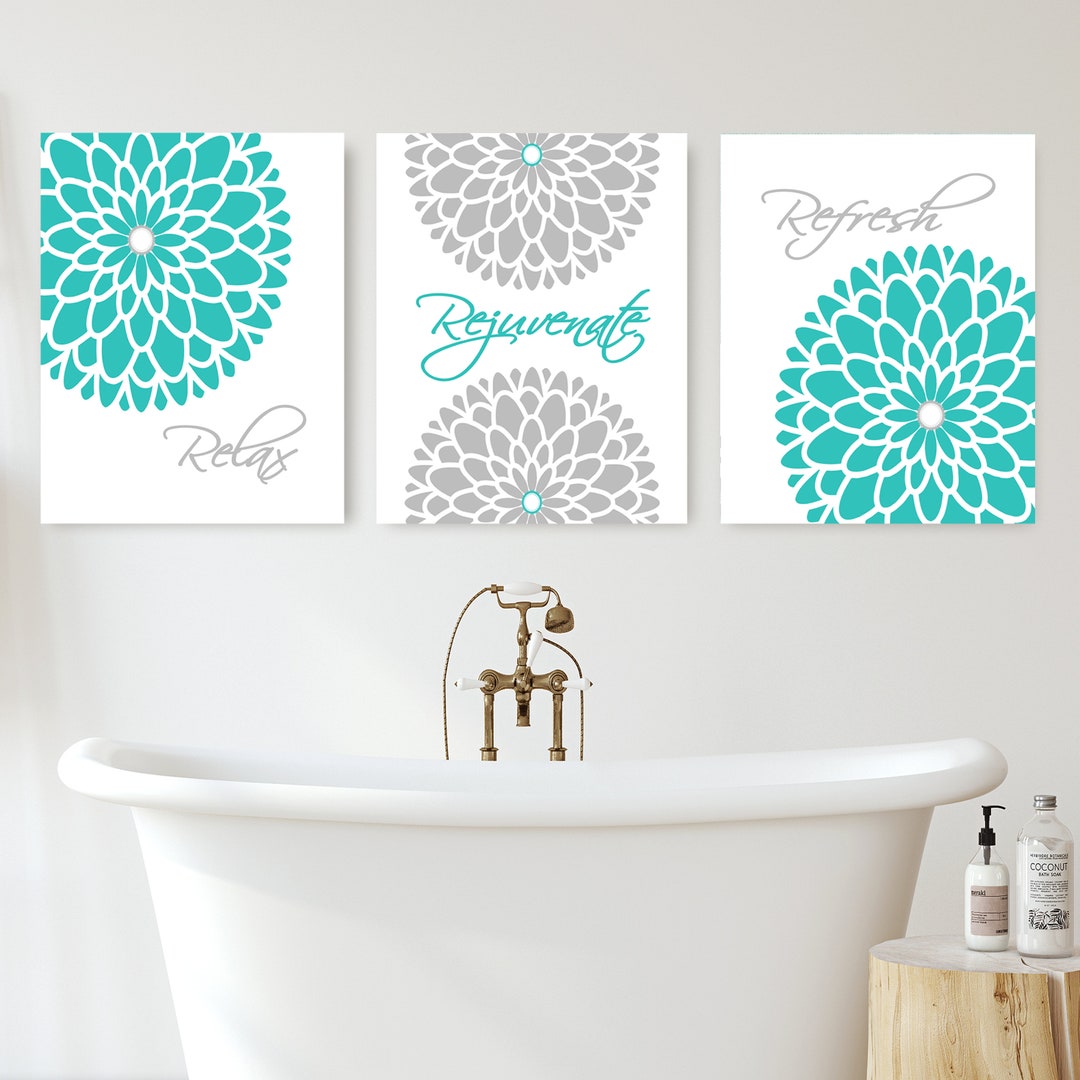 Flower Wall Art Bathroom Wall Decor Prints or Canvas Bathroom Wall Art ...