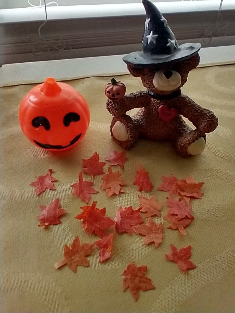 Mini Maple Leaves Faux Tiny Leaf Halloween Display Dollhouse Crafts ...