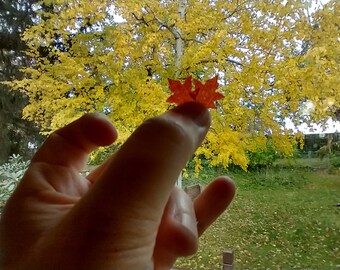 Mini Maple Leaves Faux Tiny Leaf Halloween Display Dollhouse Crafts Fairy Garden Fabric Accents Not Paper Miniature Autumn