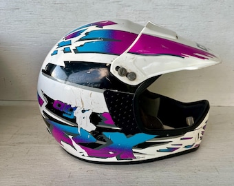 Vintage 90s AGV M90 Motocross Helmet, Italian Made, Display Prop (Size 58/US Medium)