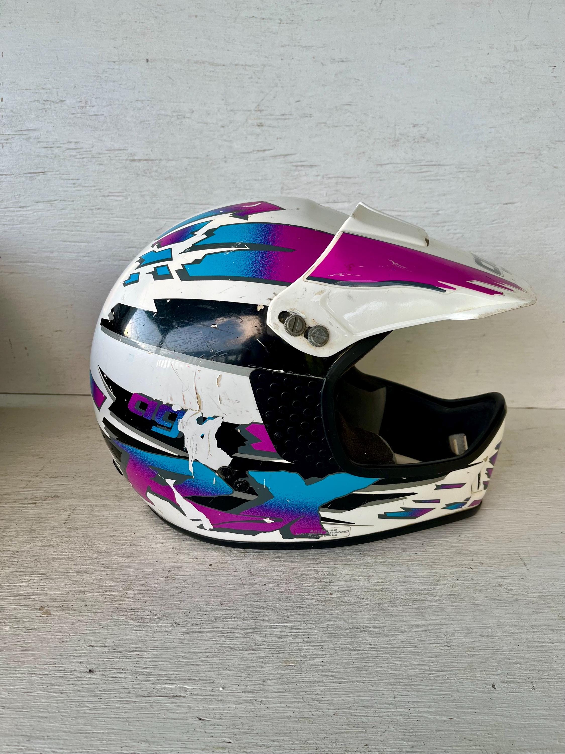 Vintage 90s AGV M90 Motocross Helmet, Italian Made, Display Prop