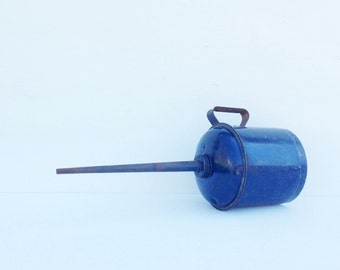 Blue Metal EAGLE BRAND Gas Fuel Can 20” Inch, Made in USA, Industrial Mancave Gas & Oil Display,  Rusty Cabin Storage Can Container