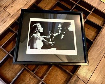 Classic Black and White Framed “To Catch a Thief” Movie Film Still Wall Hanging Picture Grace Kelly & Cary Grant 1955 Alfred Hitchcock 13.5”