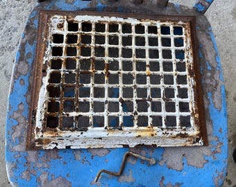 Chippy White Metal Floor Register, Architectural Salvage (12 3/4” x 10.5” Inches)