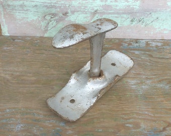 Vintage Small Kids Iron Cobbler Shoe Form, Last & Display Stand- Stamped #92 OMF, Industrial Farmhouse Decor, Hat Stand, Metal Door Stop
