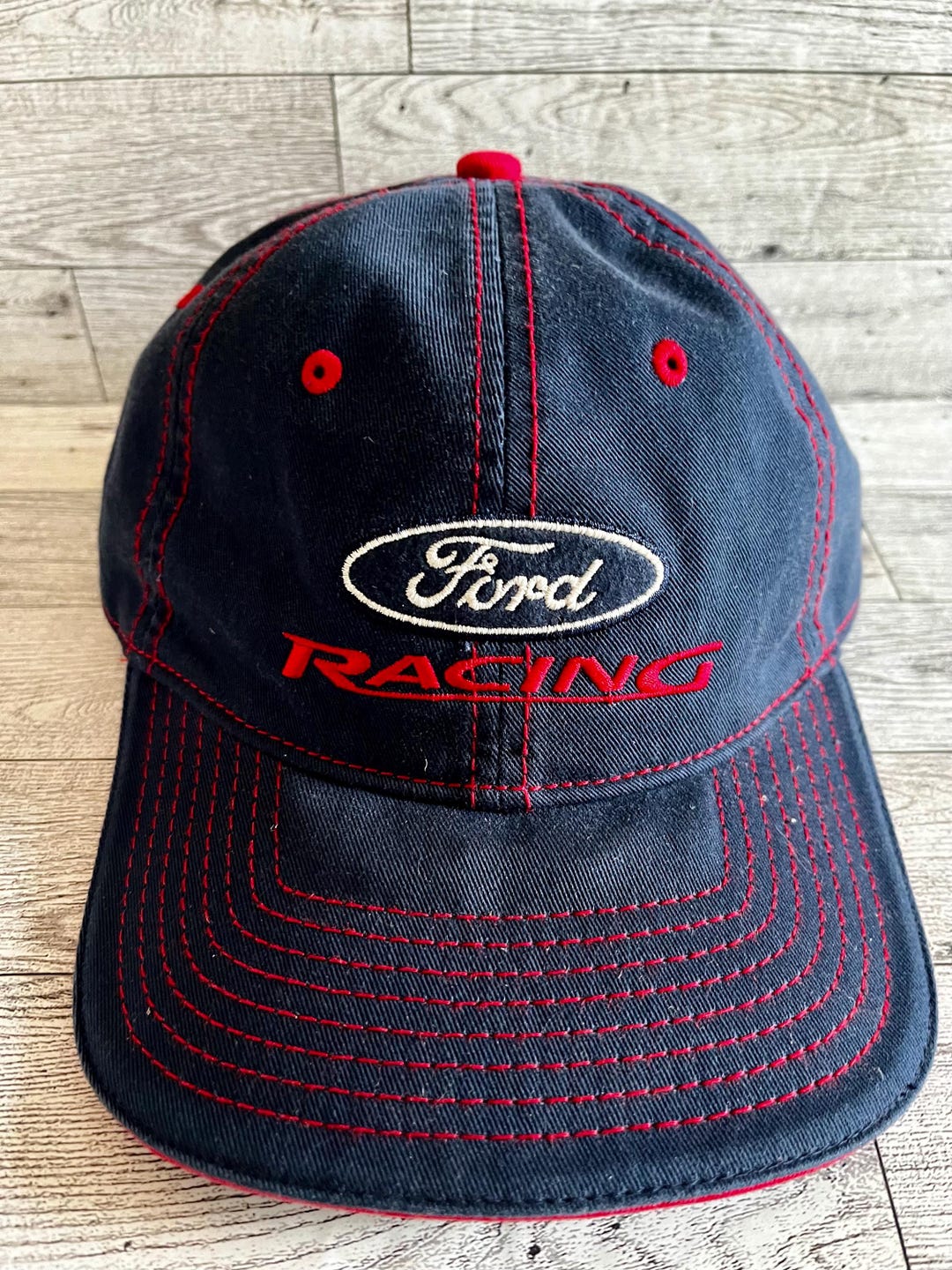 Vintage Ford Racing Nascar Baseball Cap, Blue W/ Red Stitching 100% ...