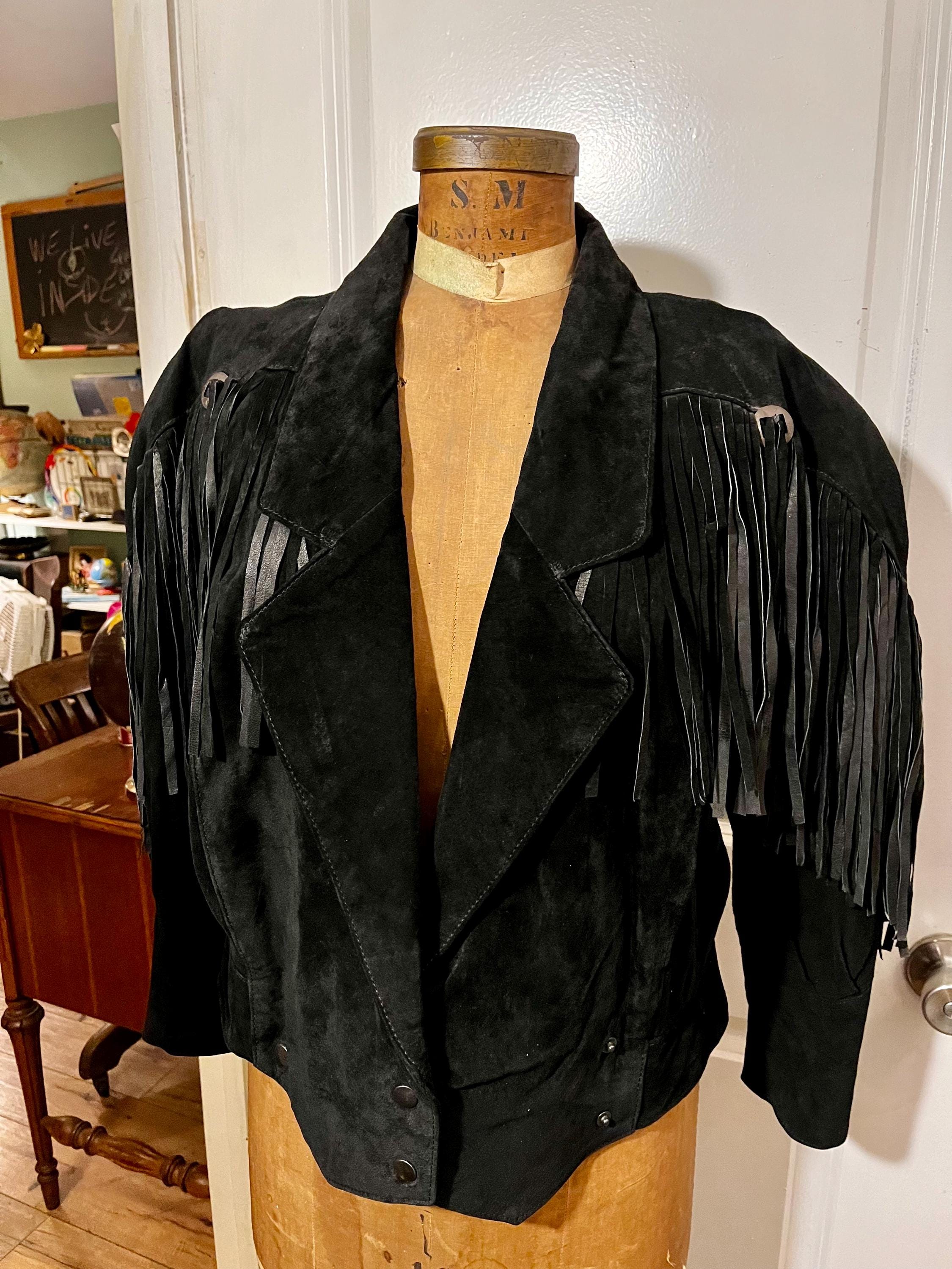 Cropped Black Leather 90s Jacket - Etsy