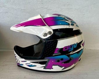Vintage 90s AGV M90 Motocross Helmet, Italian Made, Display Prop