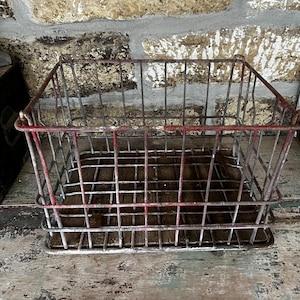 Vintage Wire Milk Crate - Etsy