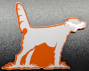 Original 4" English Setter On‑Point Vinyl Decal(orange)