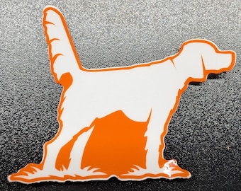 Original 3" English Setter On‑Point Vinyl Decal(orange)