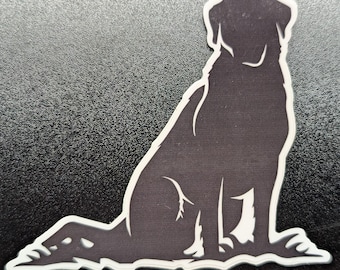 Sitting Labrador Retriever Decal – 4" Dog Silhouette Sticker