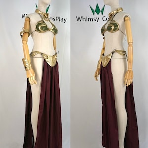 Princess Leia Gold Bikini 3D printed and Leather Costumes